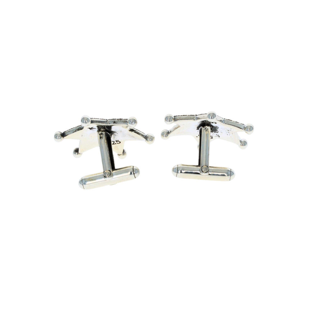 Sheriff Star Cufflinks text on a white background back