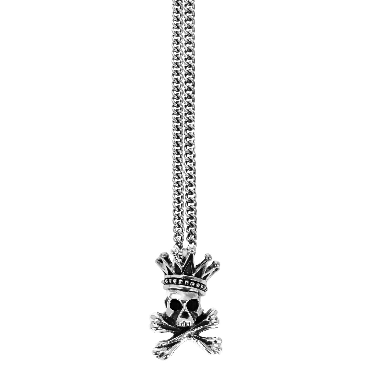 Crowned Skull & Crossbones Pendant – King Baby