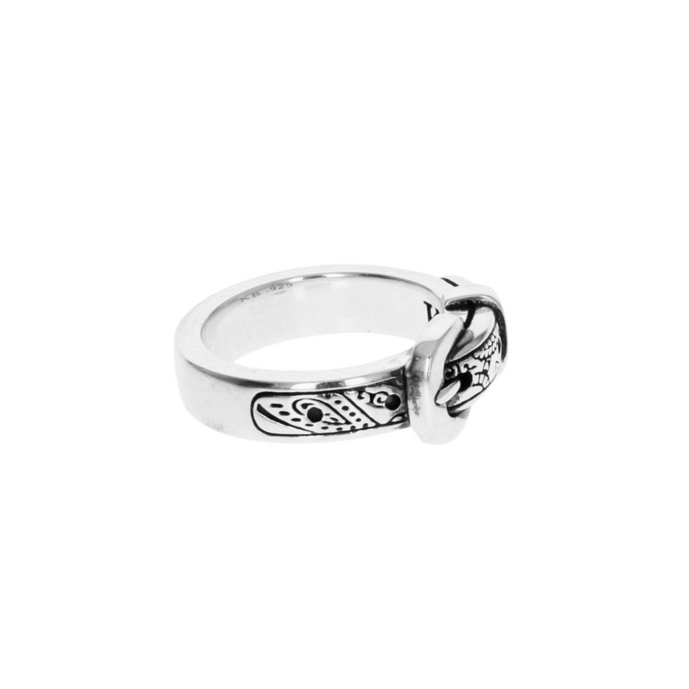 Paisley Belt Ring on white background left