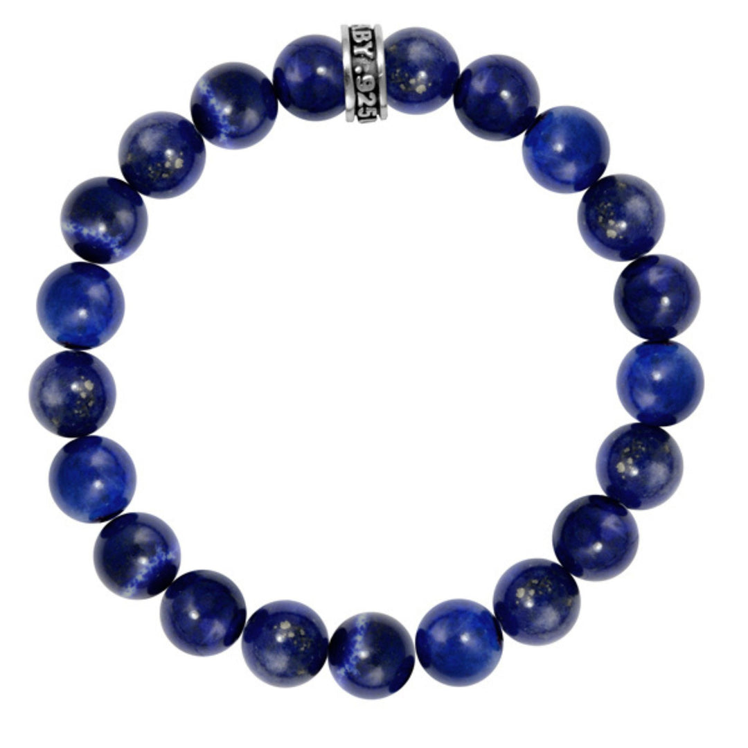 10mm Lapis Bead Bracelet