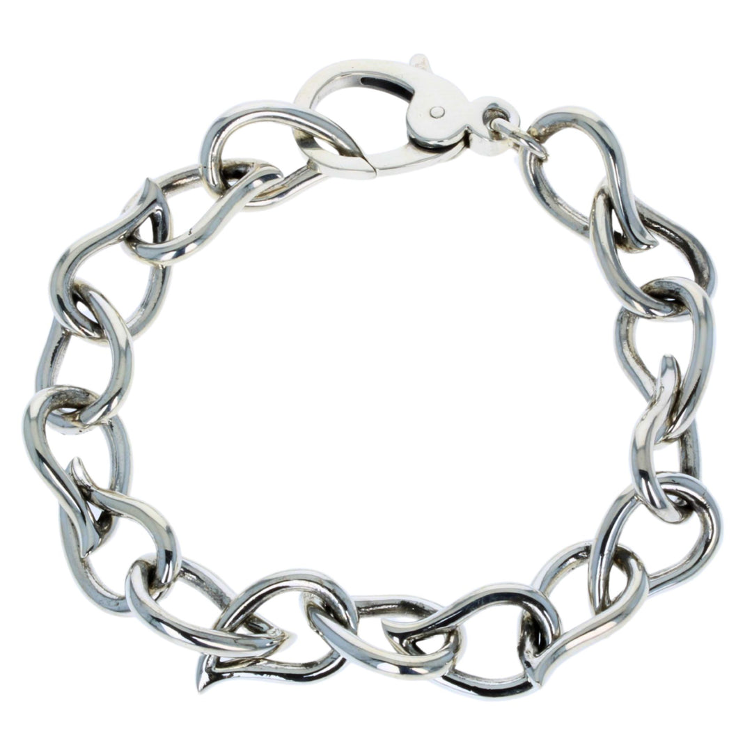 Large Paisley Link Bracelet on white background clasped