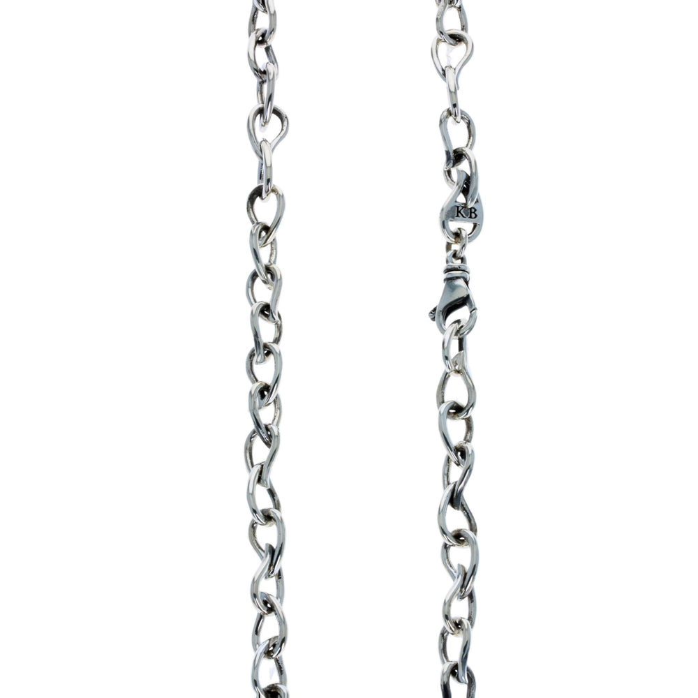 Small Paisley Link Necklace lobster clasp on white background