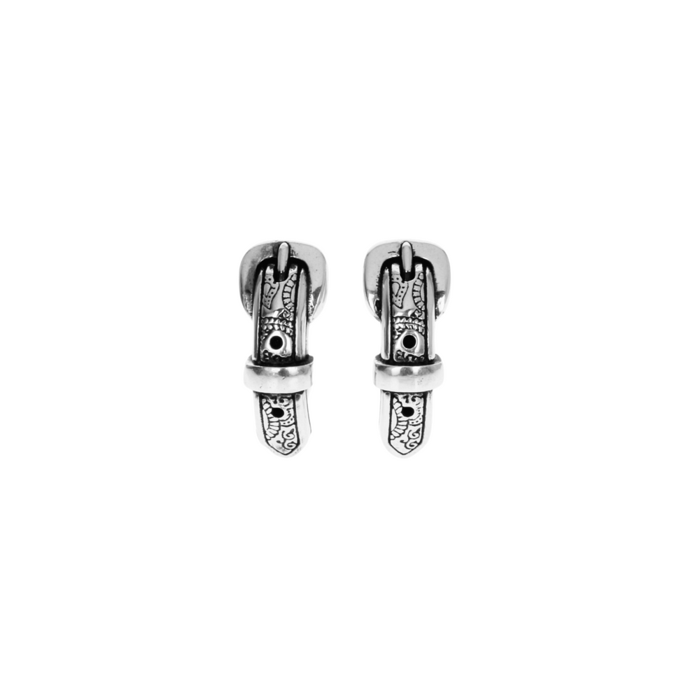 Paisley Belt Earrings on white background front