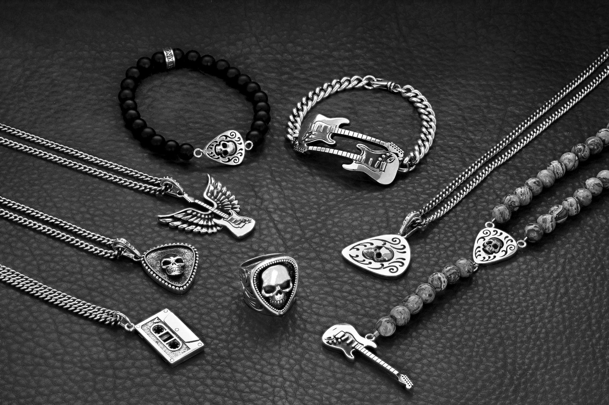 Rosary With Skull Guitar Pick