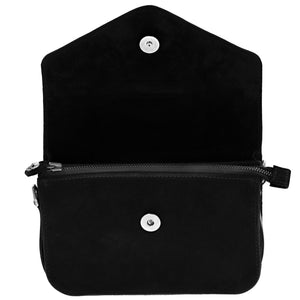 Leather Convertible Crossbody Bag w/ Crowned Heart Button