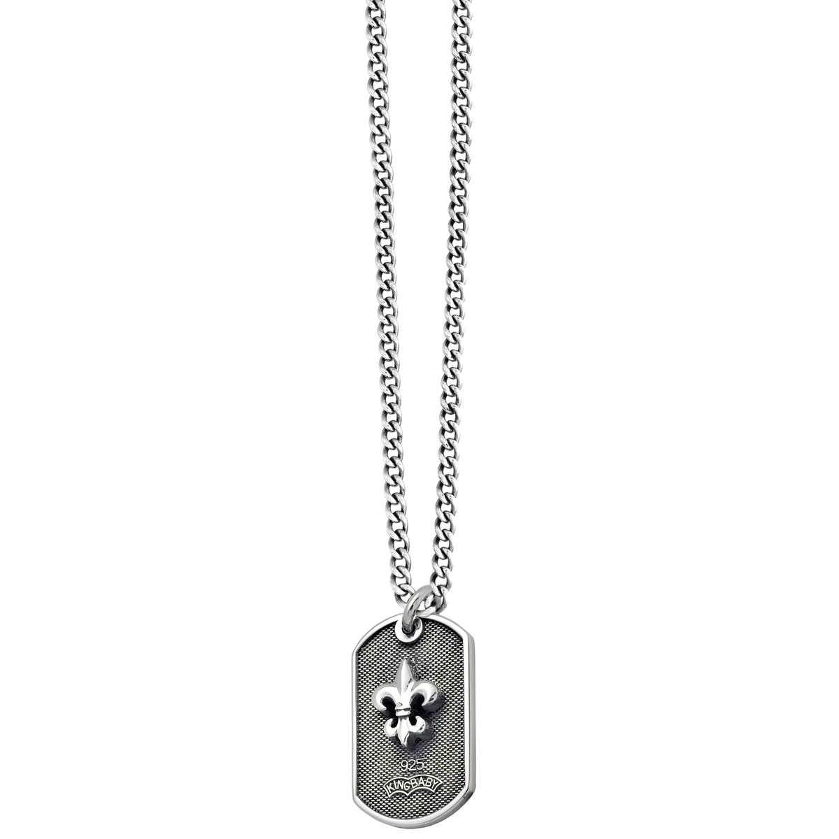 King Baby Classic EAGLE SHIELD Small Dog Tag Necklace in Sterling Silver