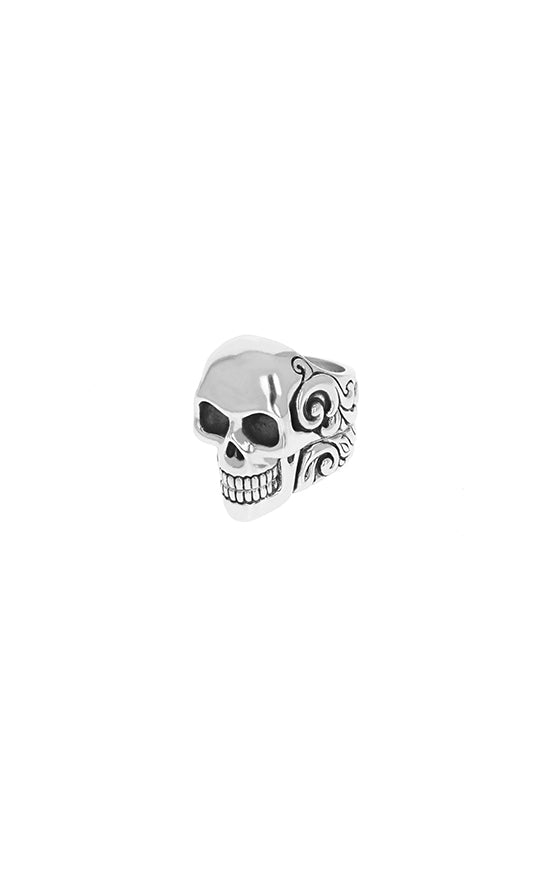 sterling silver stacked skull ring made in the usa