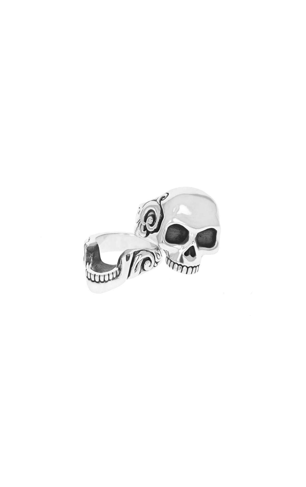sterling silver stacked skull ring made in the usa
