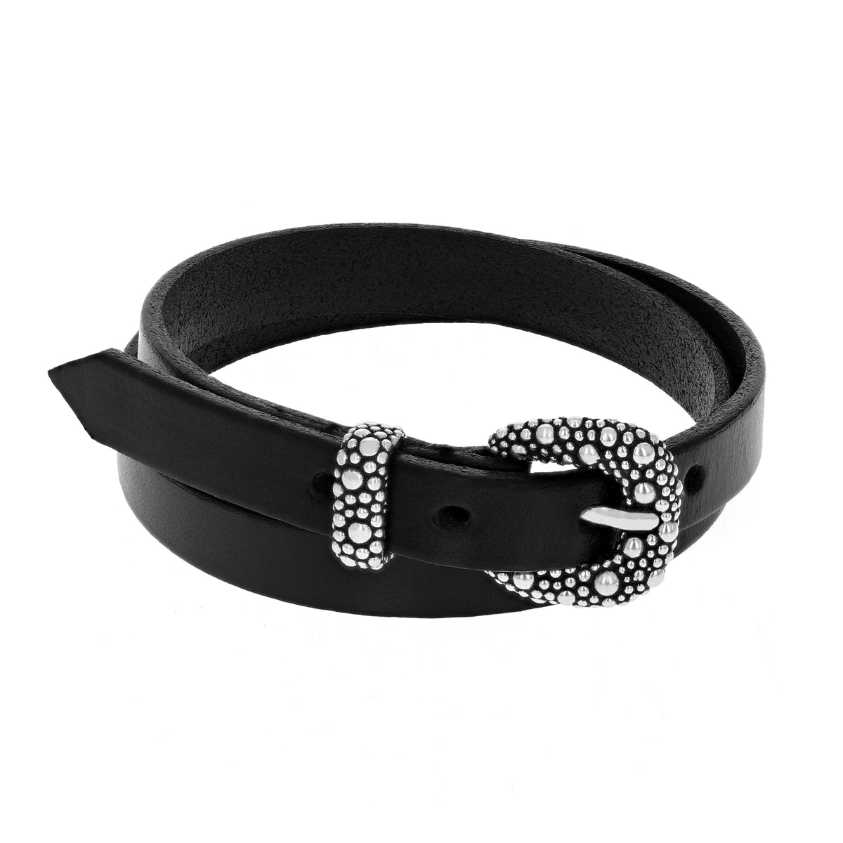 King Baby Double Wrap Leather Bracelet with Hamlet Skulls – Bailey's Fine  Jewelry