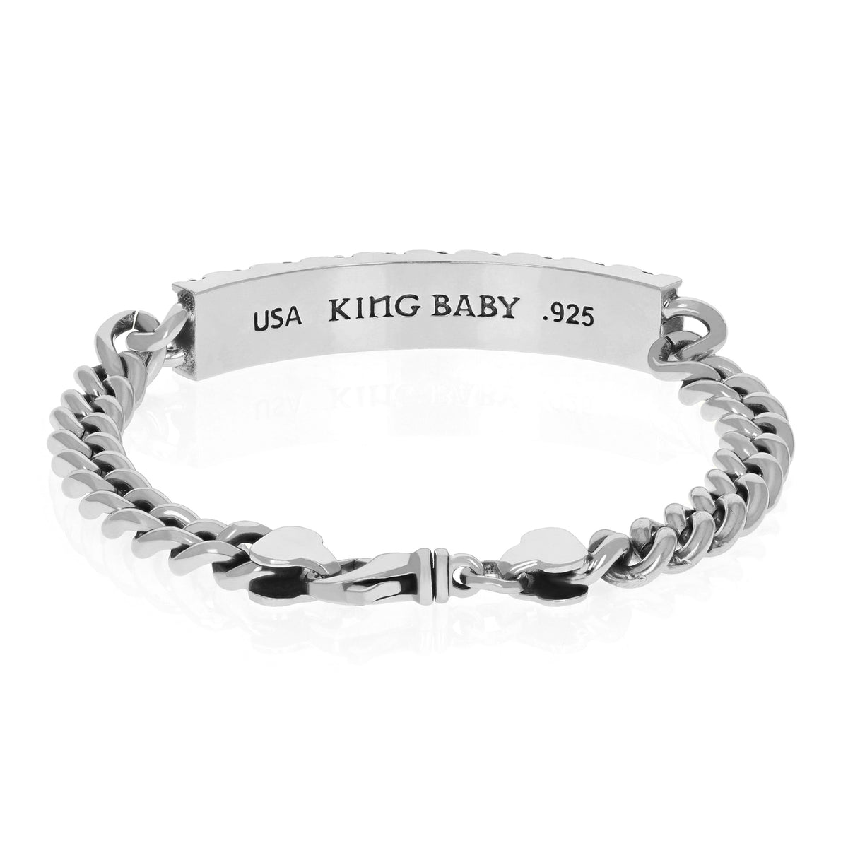 King Baby Large Handcuff Clasp Silver Bracelet
