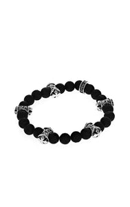 lava rock king baby bracelet with sterling silver