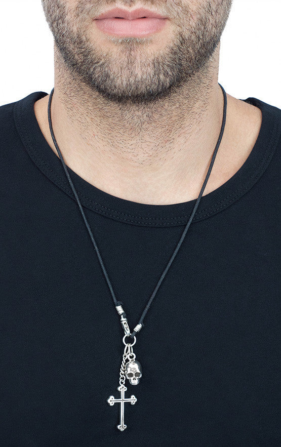 King Baby Hamlet Skull and Cross Pendant