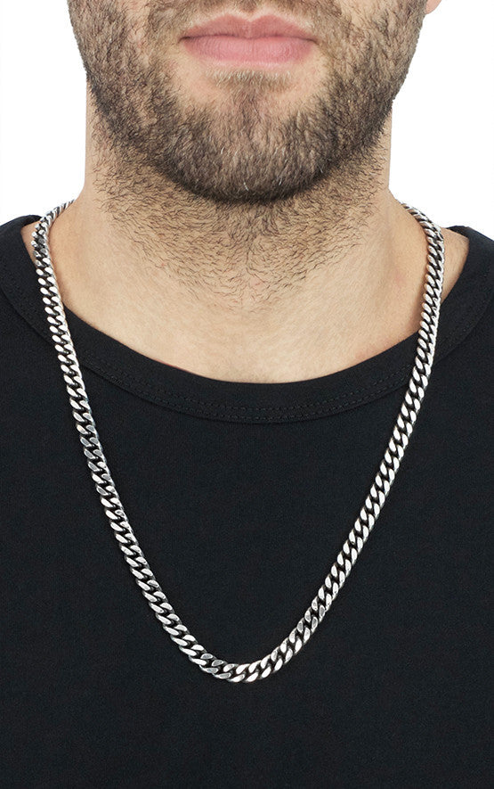 Large Flat Curb Link Necklace - 24 in. - King Baby Studio
