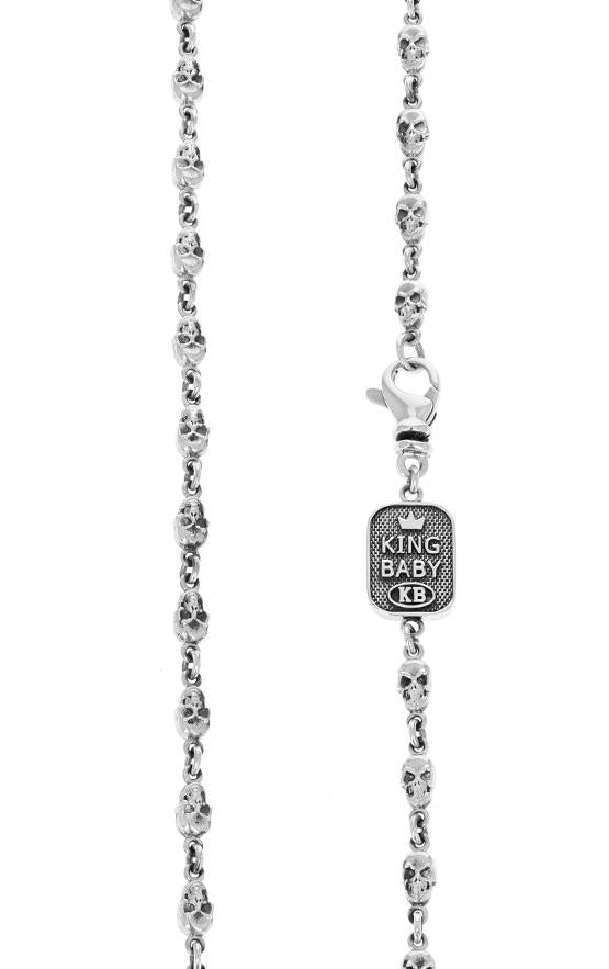 MANIAC SKULL CHAIN Necklace for Men in Sterling Silver by King Baby