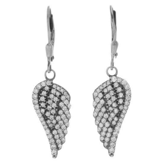 Pave CZ Wing Earrings