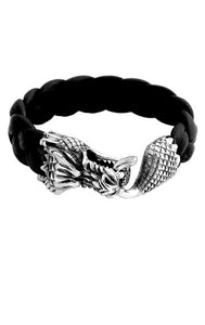 Leather Bracelet w/Large Dragon Clasp