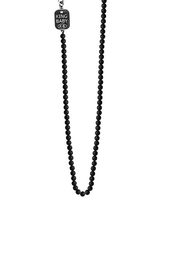ネックレス・ペンダント [KINDABABY] [925silver] glitzy black chain necklace Silver Plated Lil BABY pendant & Iced Simulated Diamond