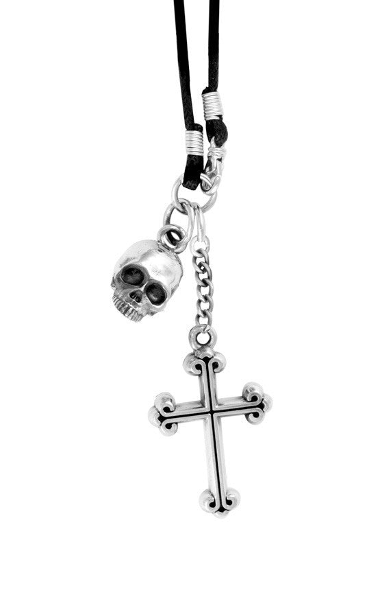 King Baby Hamlet Skull and Cross Pendant