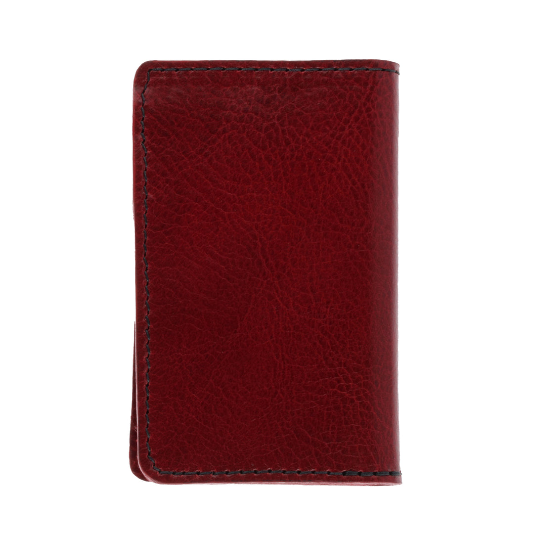 Red Bifold Card Holder Wallet w/ Silver Skull