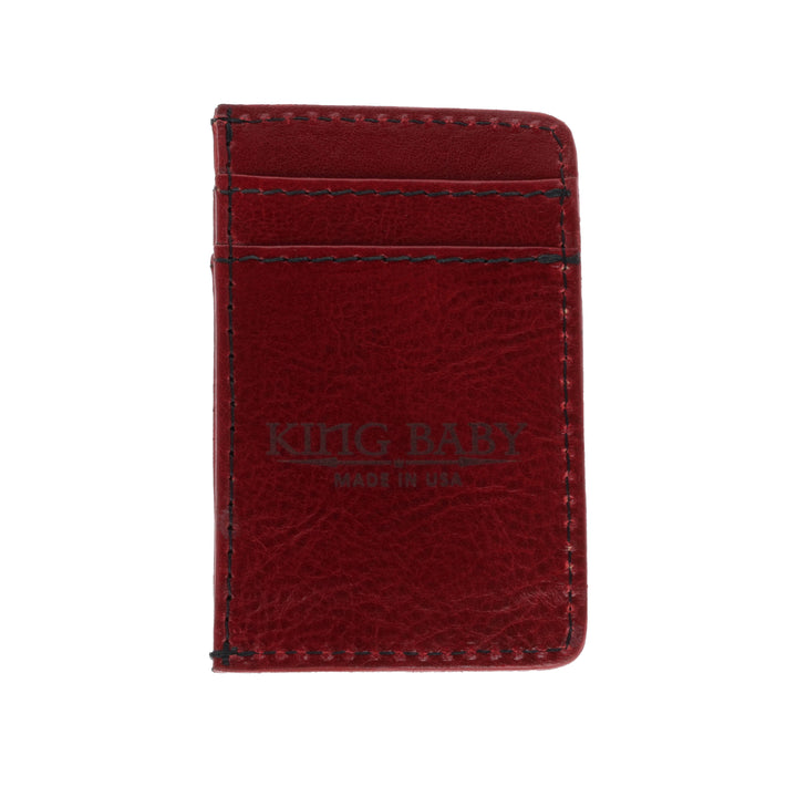 Red Card Holder Wallet w/ Silver Skull