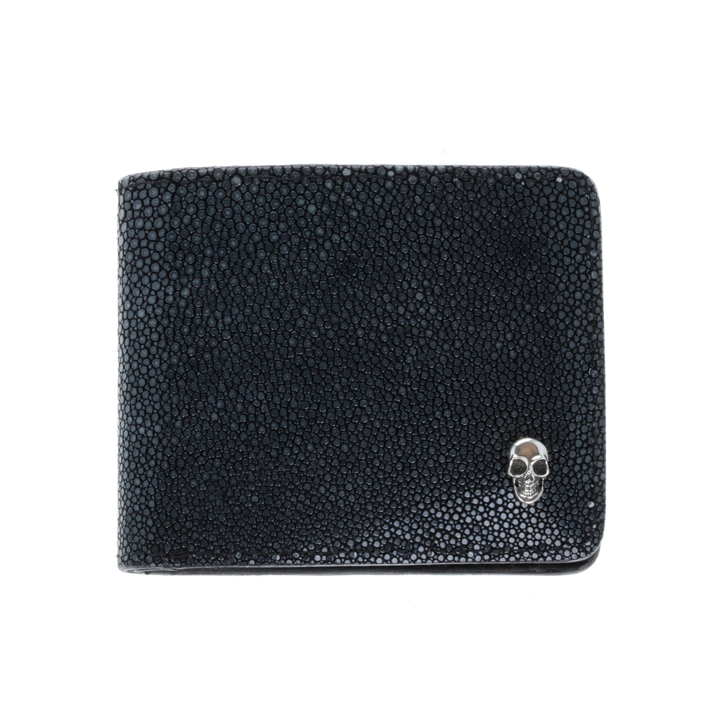 Stingray Bilfold Wallet w/ Silver Skull