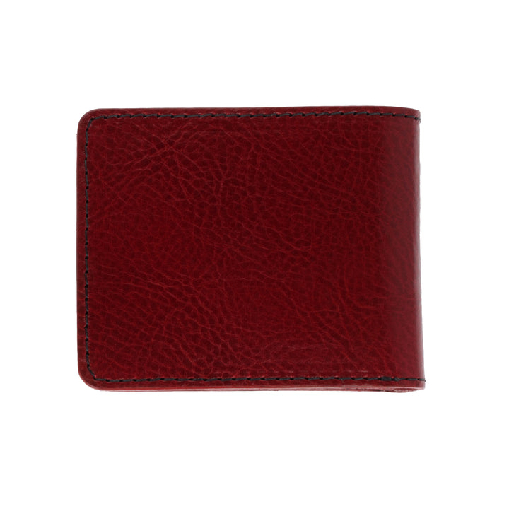 Red Bilfold Wallet w/ Silver Skull