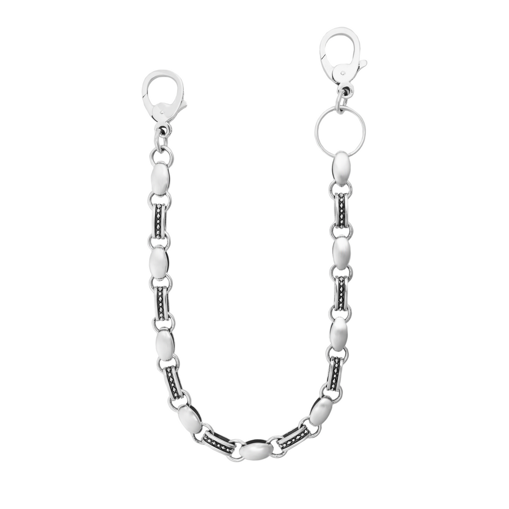 Oval link wallet chain on white background