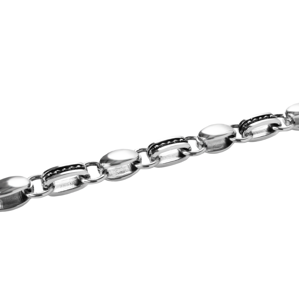 close up of Oval link wallet chain on white background