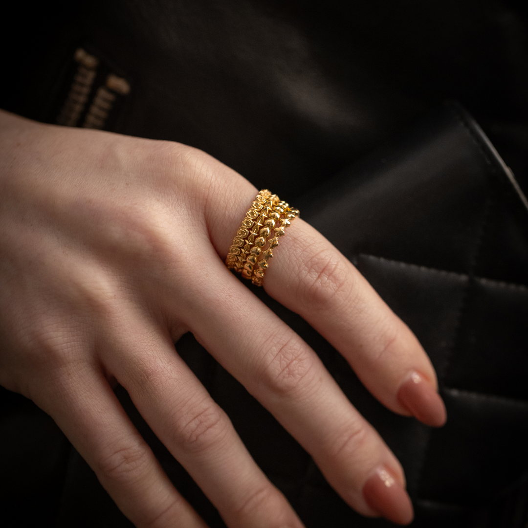 10K Gold Super Micro Star Stackable Ring