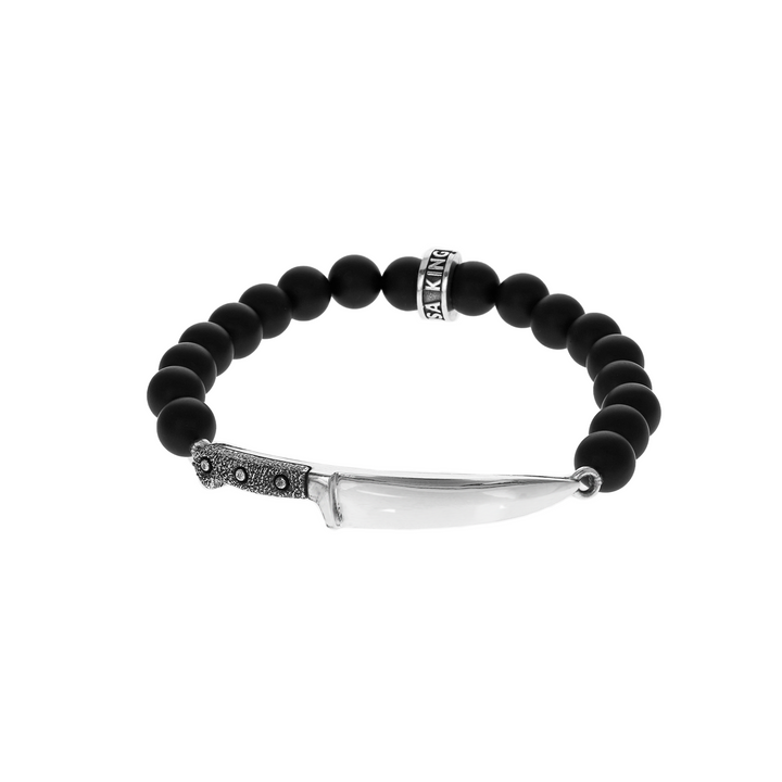 Classic Kitchen Knife 8mm Onyx Bracelet