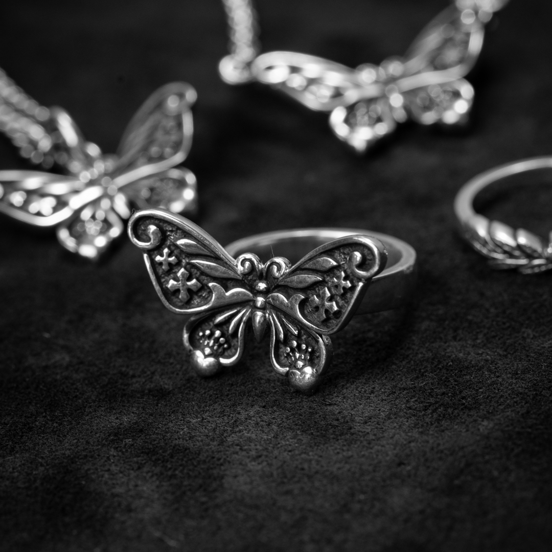 Butterfly Ring on Black background