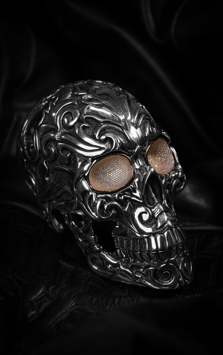 Silver Skull Sculpture (Five of Five)