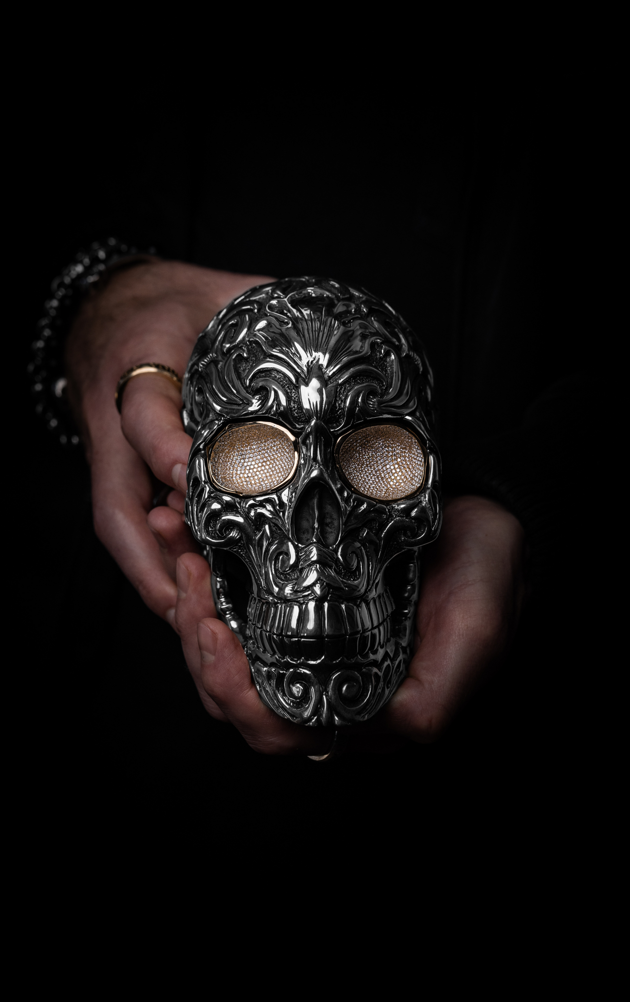 Silver Skull Sculpture (Five of Five)