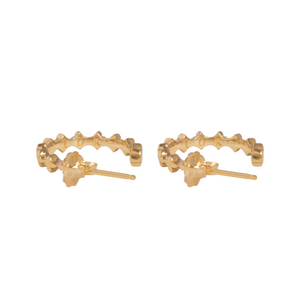 10K Gold Super Micro MB Cross Earrings on white background flat back