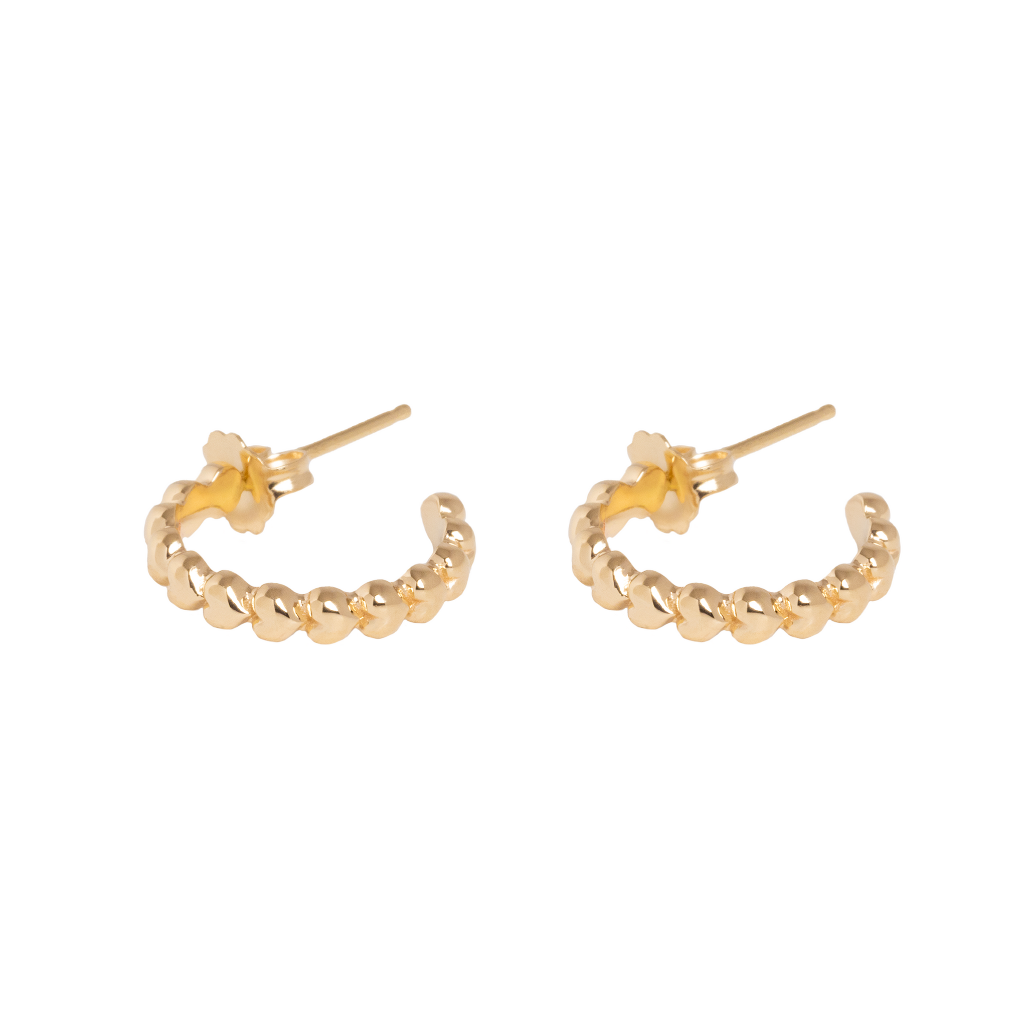 10K Gold Super Micro Heart Earrings