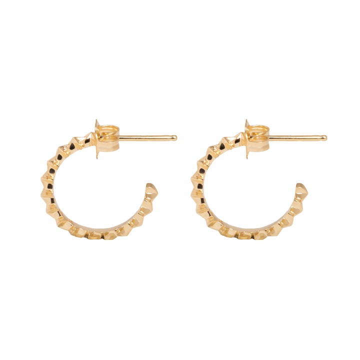 10K Gold Super Micro Star Earrings on white background side view