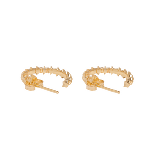 10K Gold Super Micro Star Earrings on white background flat back