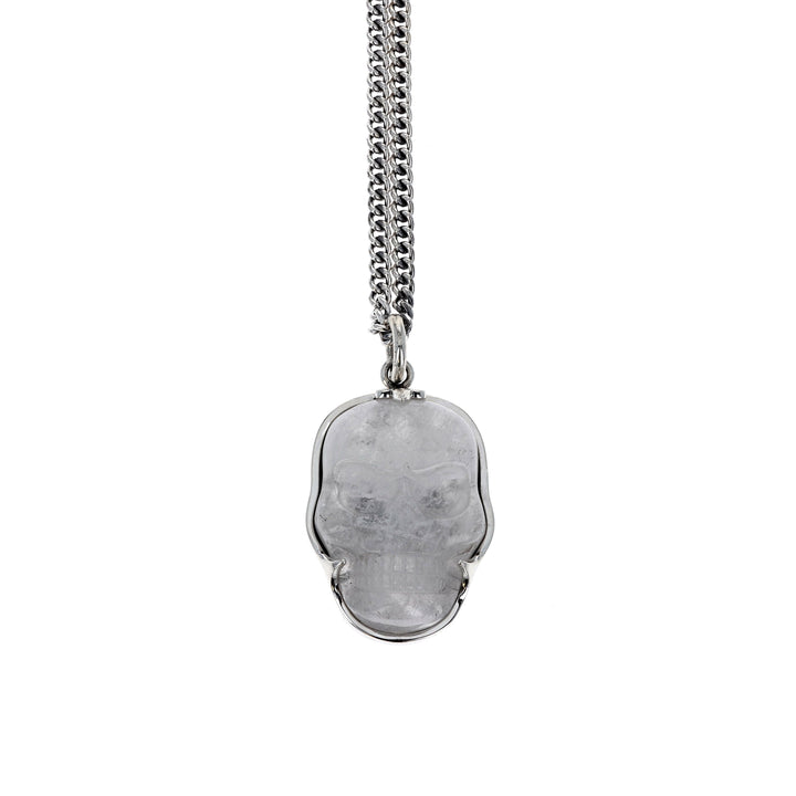 Quartz Skull Pendant with Gallery Back