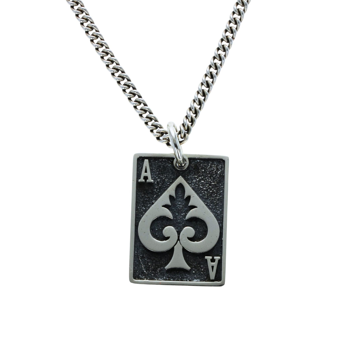 Ace Spade card pendant on white background