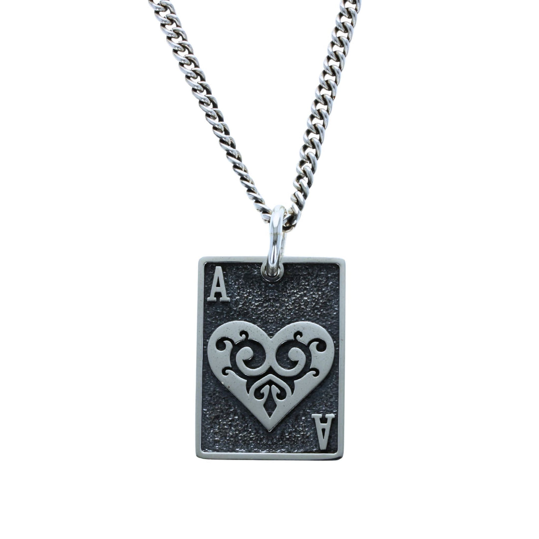 Ace heart card pendant on white background