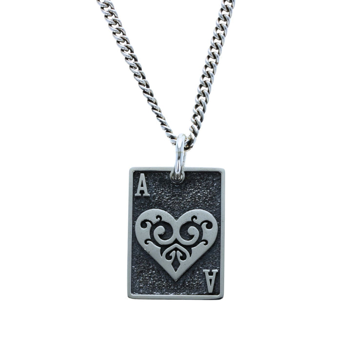 Ace heart card pendant on white background