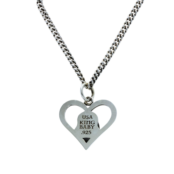 Cutout Skull Heart Pendant