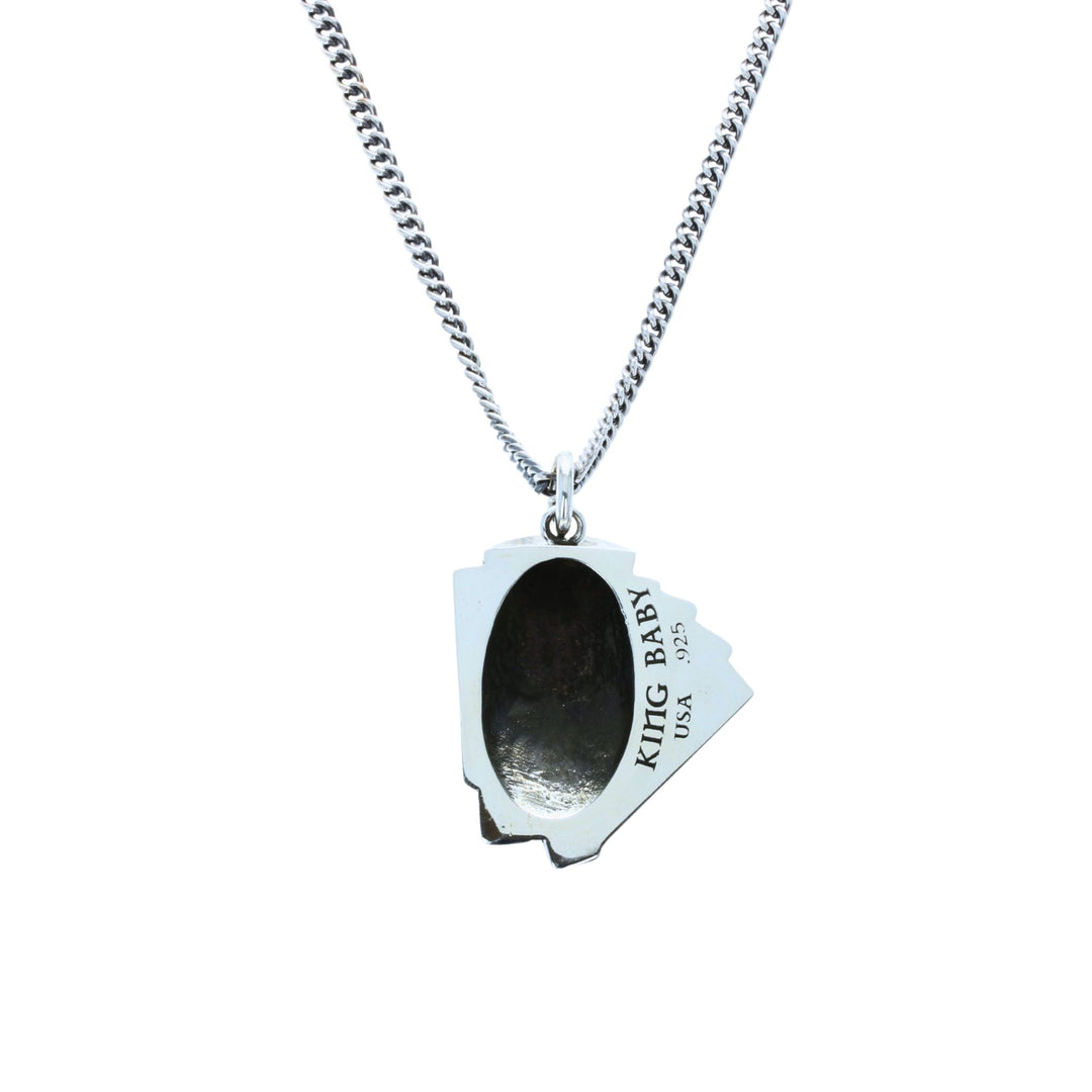 The Gambler Skull Pendant on white background back