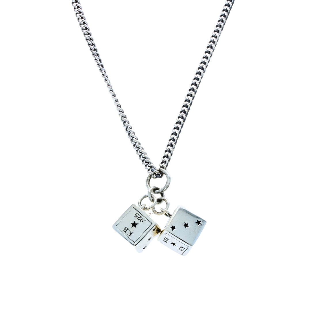Large dice pendant on white background back