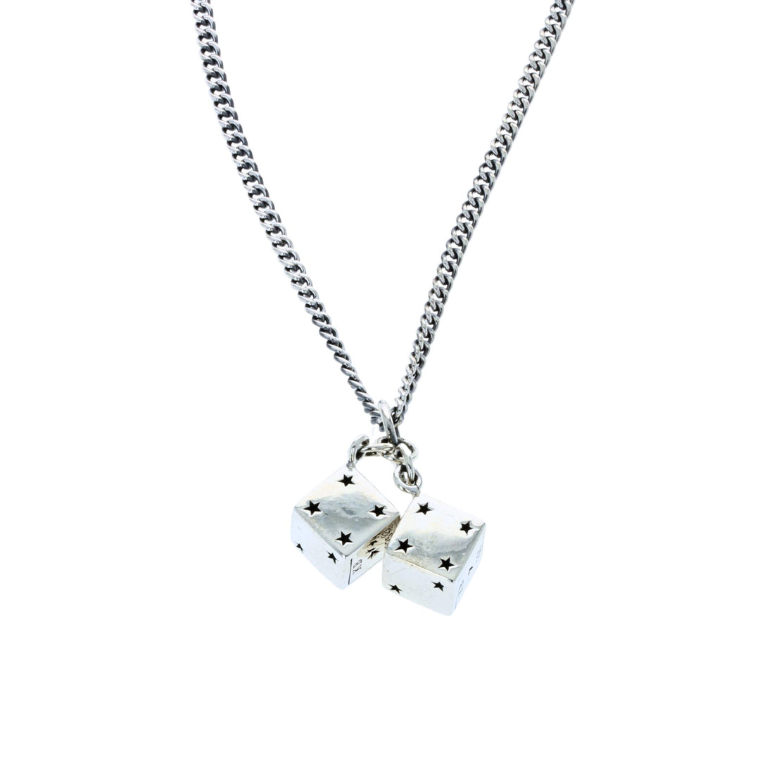 Large dice pendant on white background