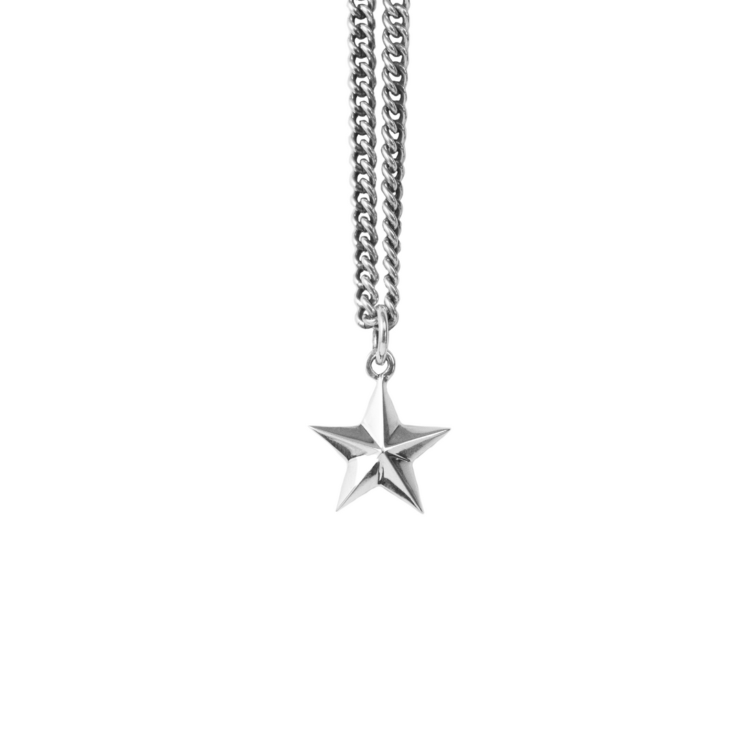 Star Pendant on white Background Back View