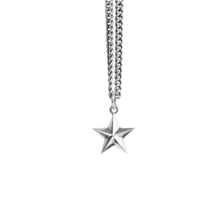 Star Pendant on White Background Front View