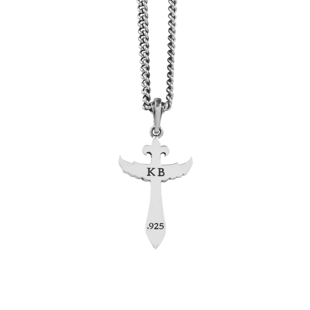 Big Dagger Winged Cross on white background back view