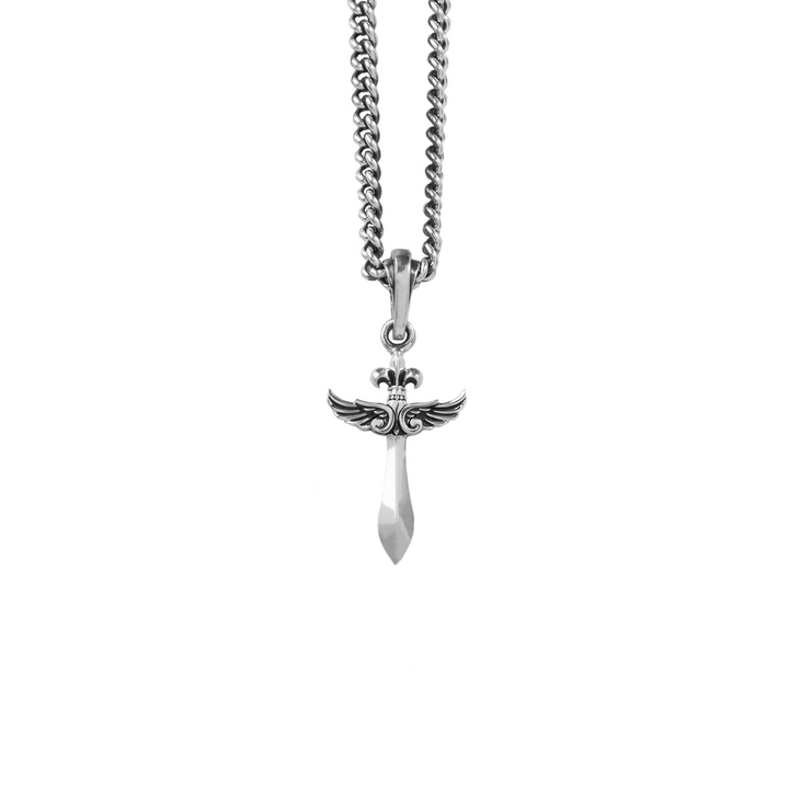 Small Dagger Winged Cross on white background