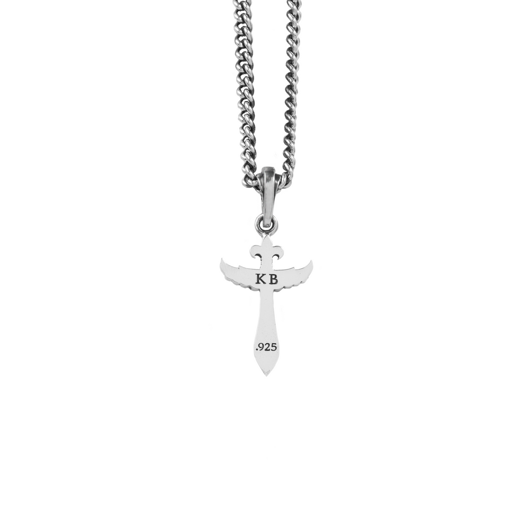 Small Dagger Winged Cross on white background back view